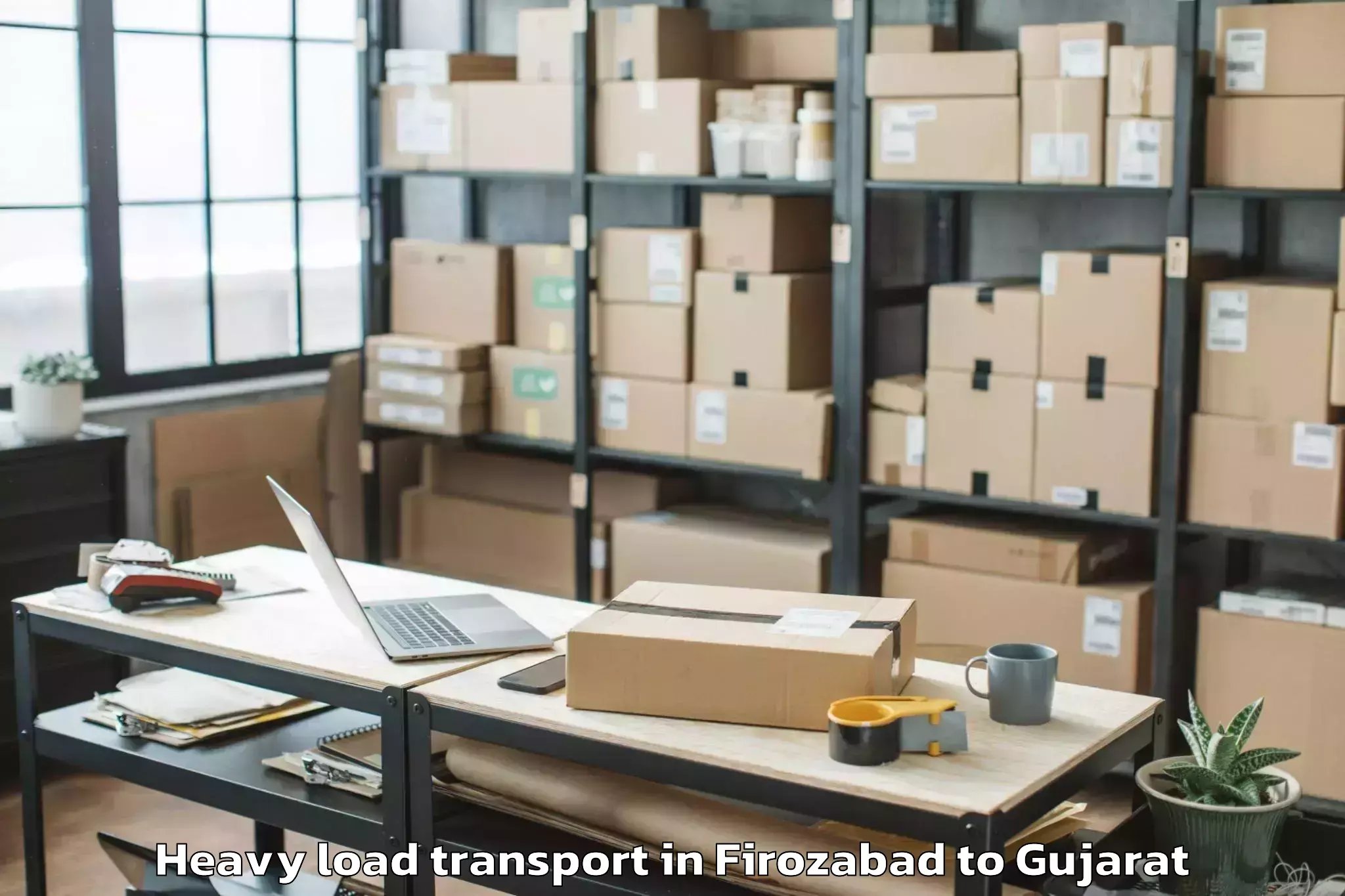 Trusted Firozabad to Vartej Heavy Load Transport